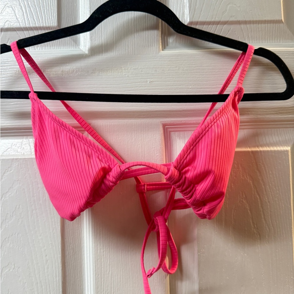 Wild Fable Pink Tie-Front Bikini Top